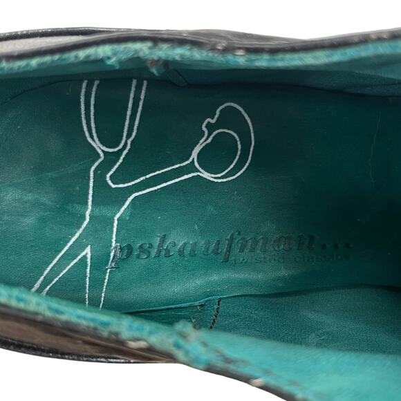 Pskaufman Crosswalk Oxford Ankle Boots Hand Paint Metallic Cap Toe Size 7 - Picture 8 of 10